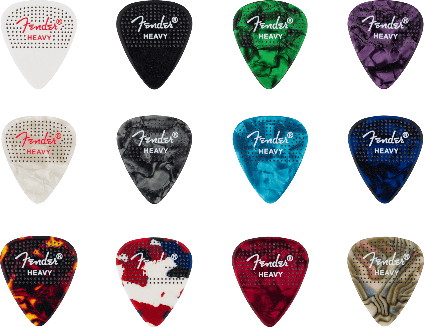 Dotted Celluloid Picks, 351 Shape - 12 Pack