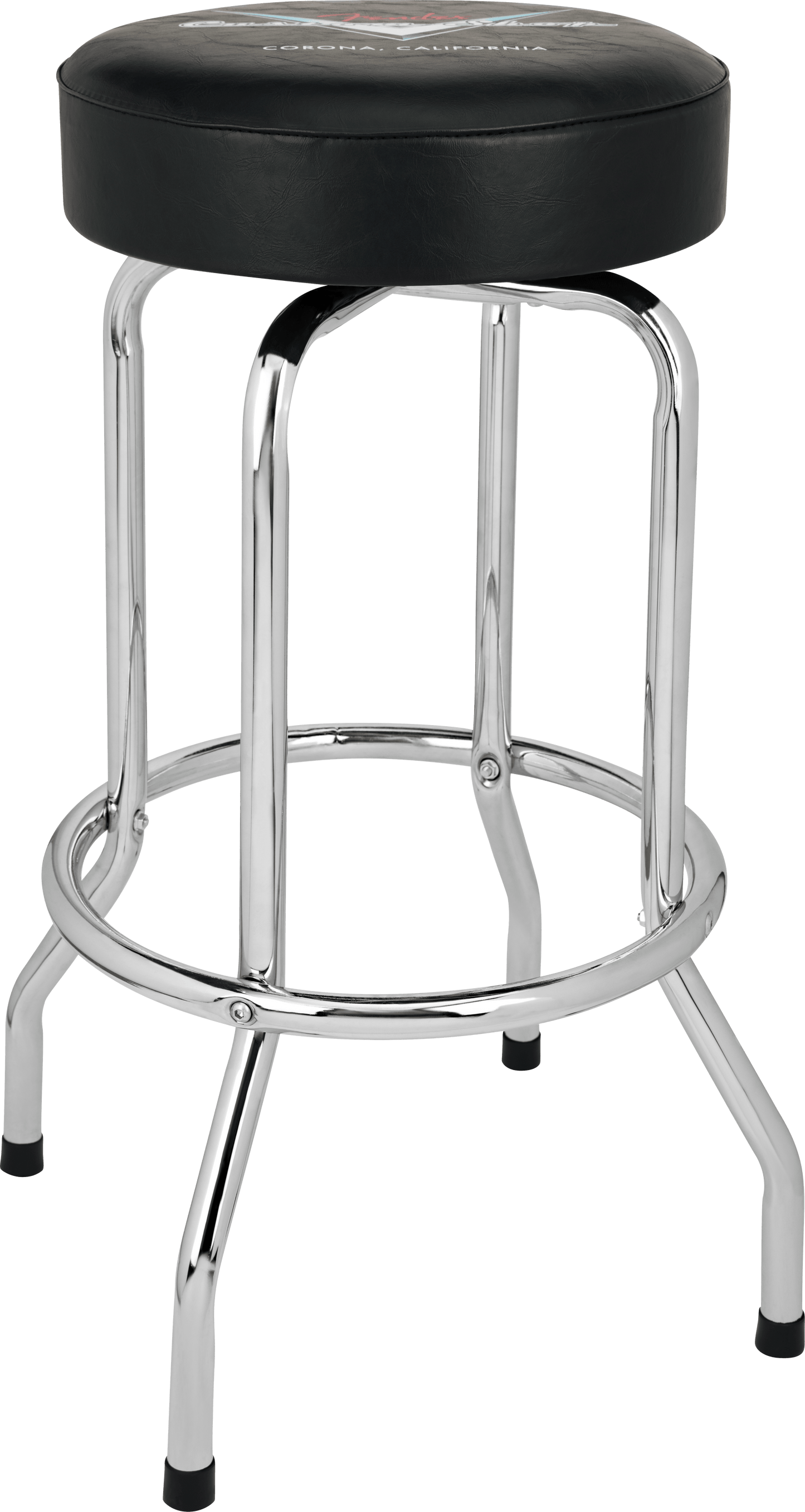 Fender® Custom Shop Chevron Logo Barstool, Black/Chrome