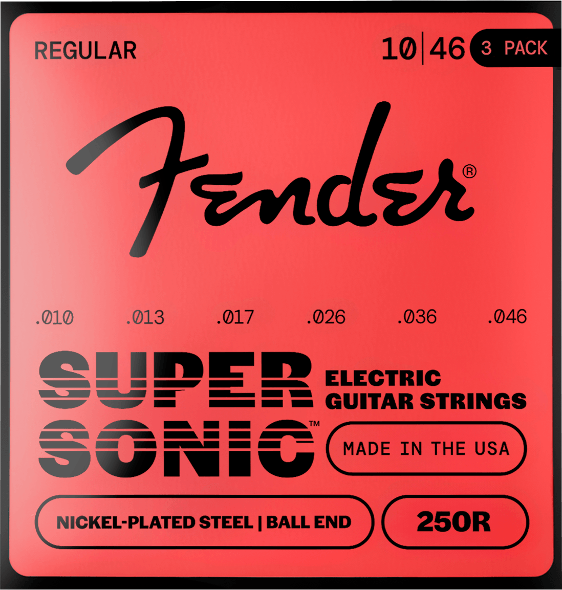 SuperSonic™ 250 Nickel-Plated Steel Guitar Strings (3-Pack) – Fender