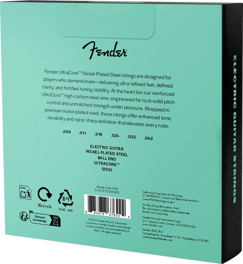 UltraCore™ 1250 Nickel-Plated Steel Guitar Strings (3-Pack) – Fender