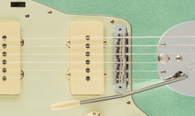 American Professional II Jazzmaster® Left-Hand BRASS MUSTANG SADDLES & PANORAMA™ TREMOLO