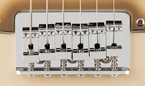 70th Anniversary Vintera® II Antigua Stratocaster® VINTAGE-STYLE HARDTAIL BRIDGE WITH BLOCK SADDLES