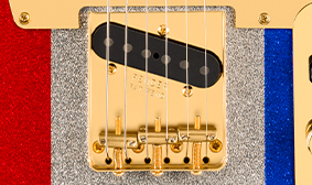 Buck Owens Telecaster® VINTAGE-STYLE 3-SADDLE BRIDGE WITH BARREL BRASS SADDLES
