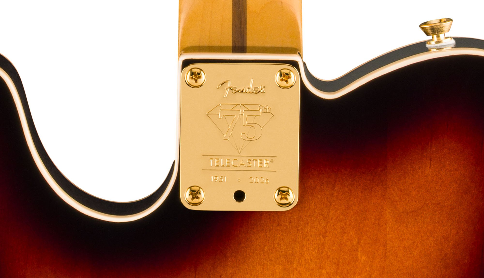 75th Anniversary American Professional Custom Telecaster® 75TH ANNIVERSARY HERDENKINGSPLAATJE OP DE HALS