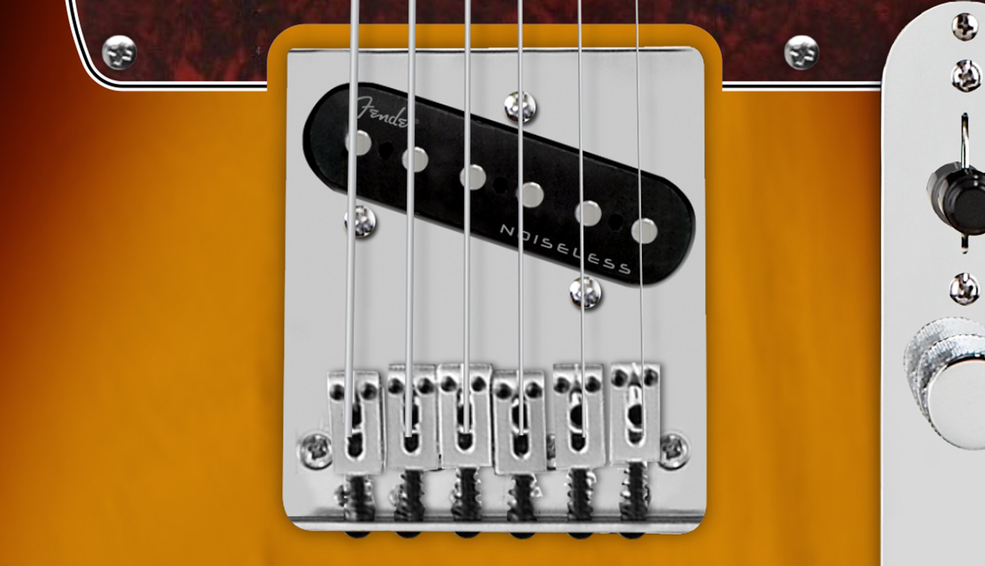 75th Anniversary Player II Baritone Telecaster® 6-SADDLE STRING-THROUGH-BODY TELE® BRIDGE WITH BLOCK STEEL SADDLES
