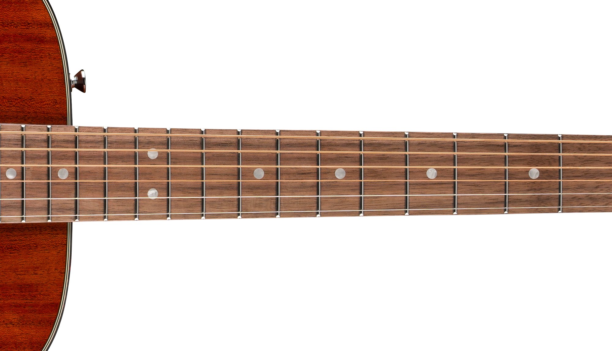 California Deluxe Redondo™ Jr. E Mahogany 12”-RADIUS SATIN MAHOGANY C-SHAPED NECK WITH VINTAGE STYLE FRETS