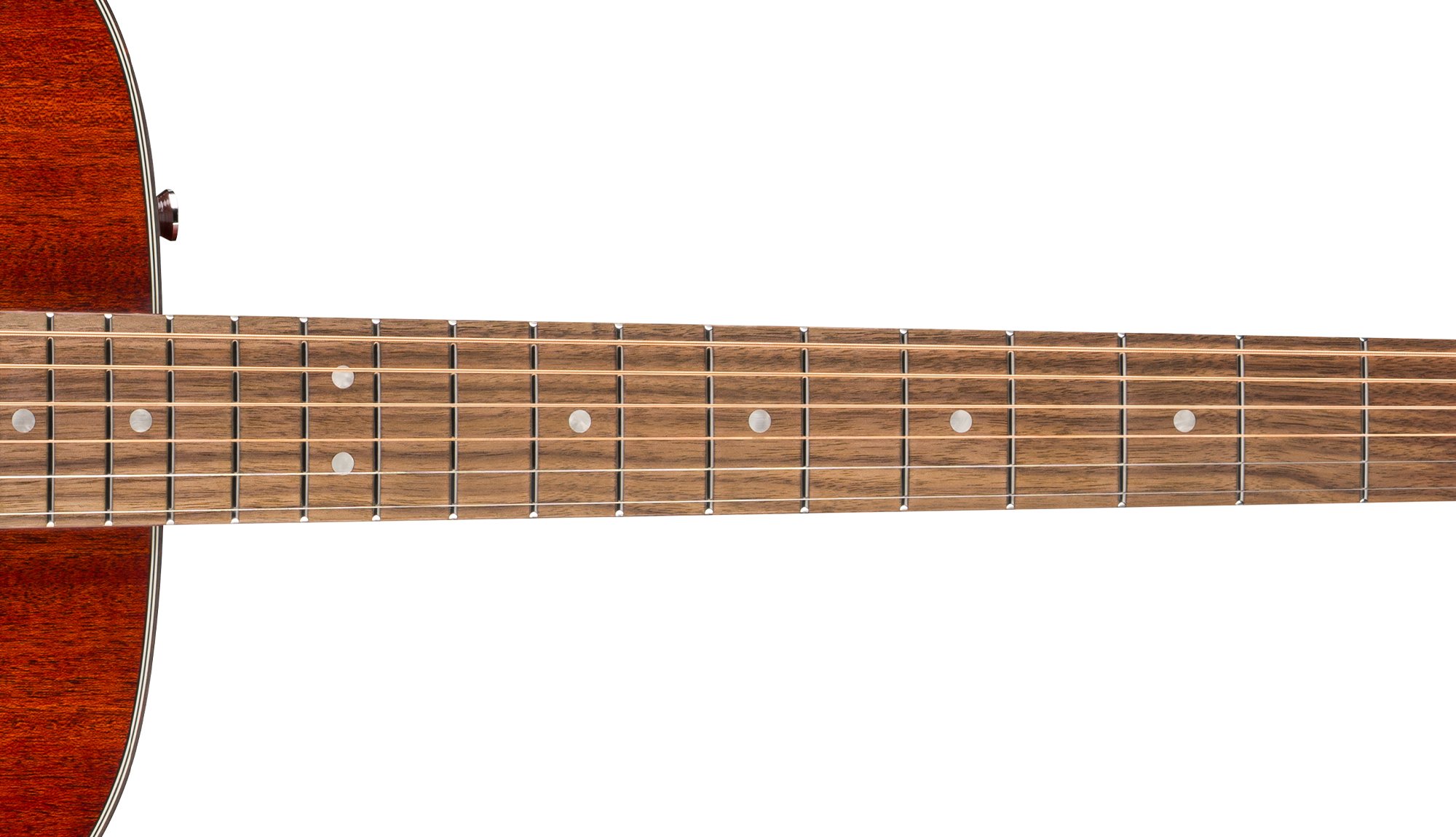 California Deluxe Monterey™ E Mahogany 12”-RADIUS SATIN MAHOGANY C-SHAPED NECK WITH VINTAGE STYLE FRETS