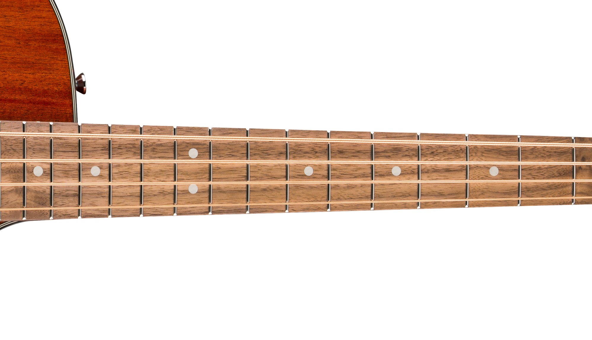 California Deluxe Kingman™ Bass CE Mahogany 9.5”-RADIUS SATIN MAHOGANY C-SHAPED NECK WITH VINTAGE STYLE FRETS
