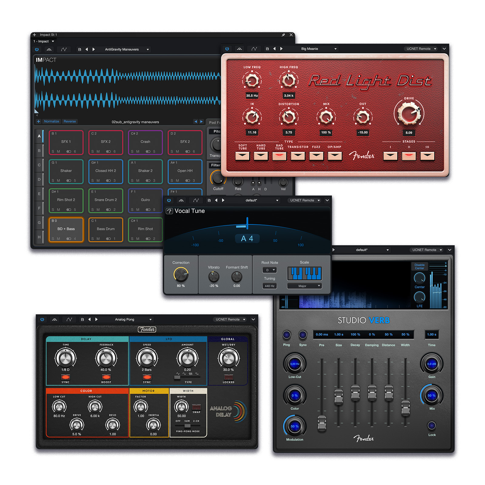 Fender Studio® Pro Over 45 Native Effects and 9 Virtual Instruments