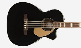Kingman™ Bass, Walnut Fingerboard, Black Unique Fender Body Shape