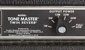 Tone Master® Twin Reverb® 6-WAY POWER ATTENUATOR SWITCH