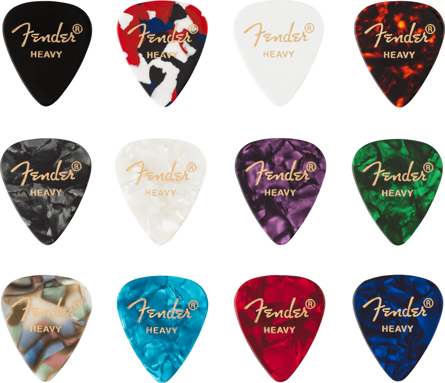 Celluloid Medley Picks, 351 Shape - 12 Pack – Fender