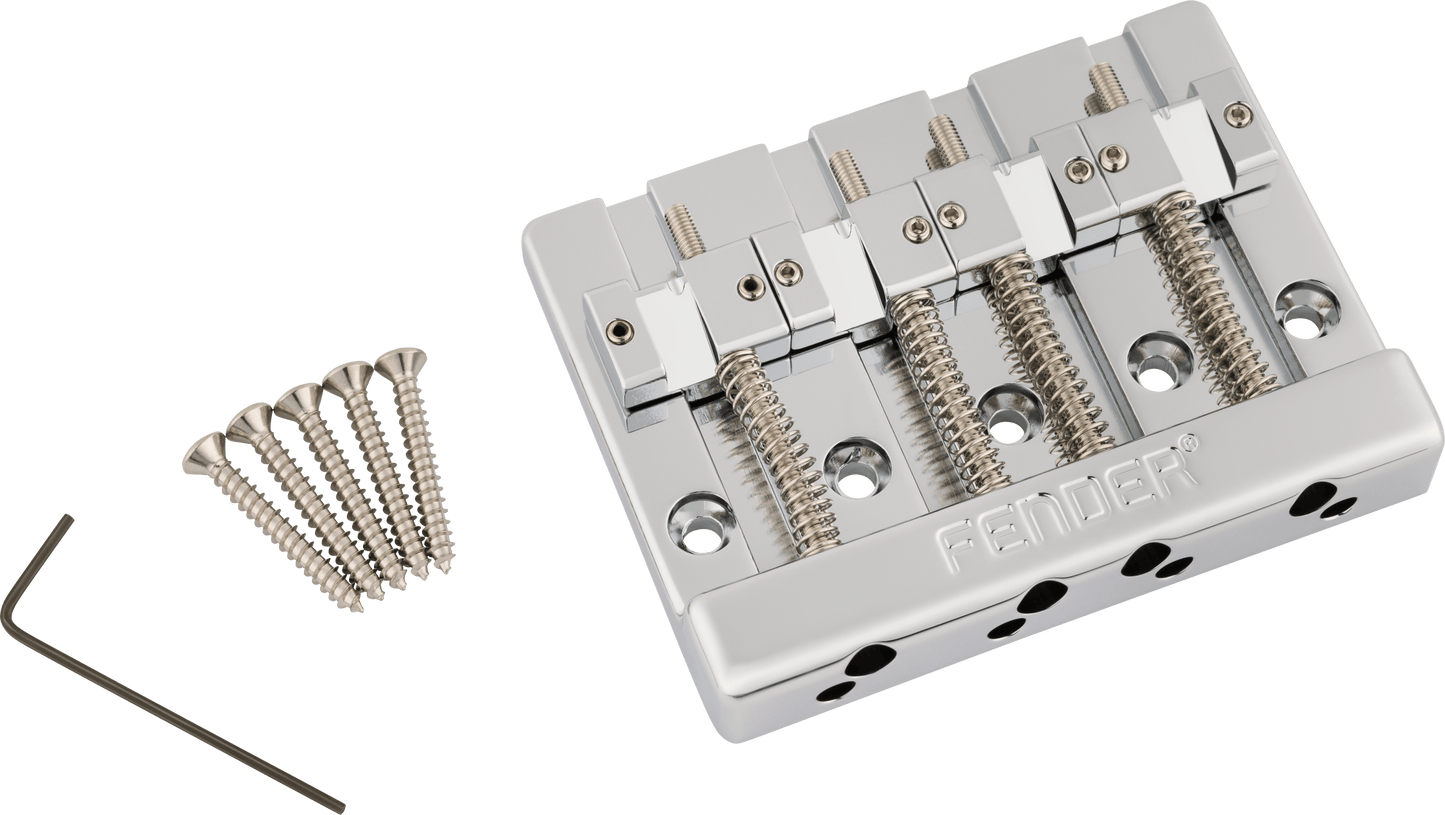 Fender® HiMass™ 4-String Bass Bridge Assembly With Brass Saddles Fender® HiMass™ 4-String Bass Bridge Assembly With Brass Saddles