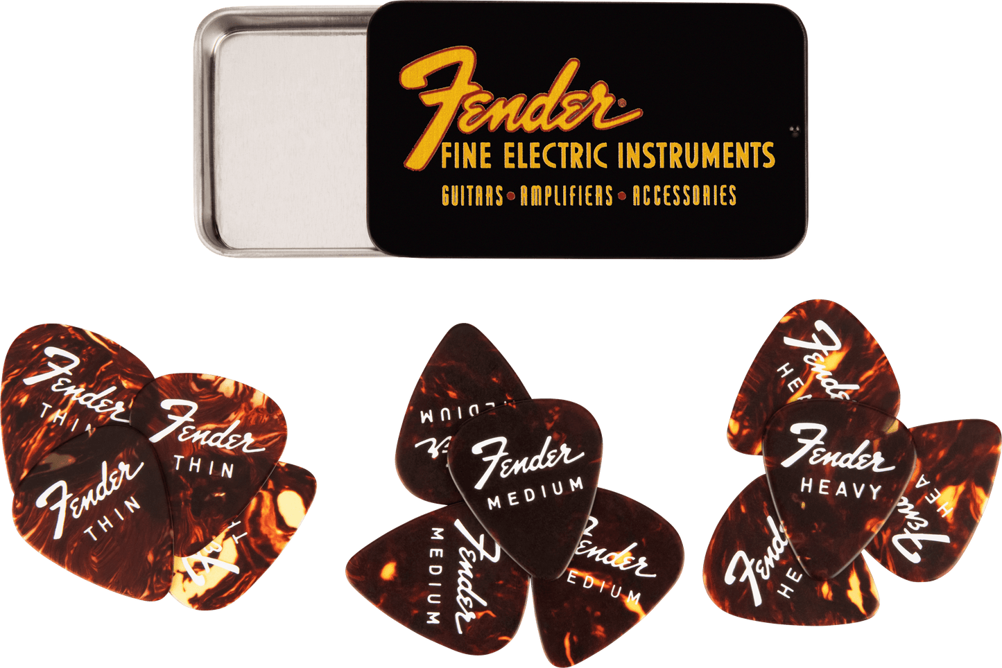 Fender® Fine Electric Pick Tin - 12 Pack