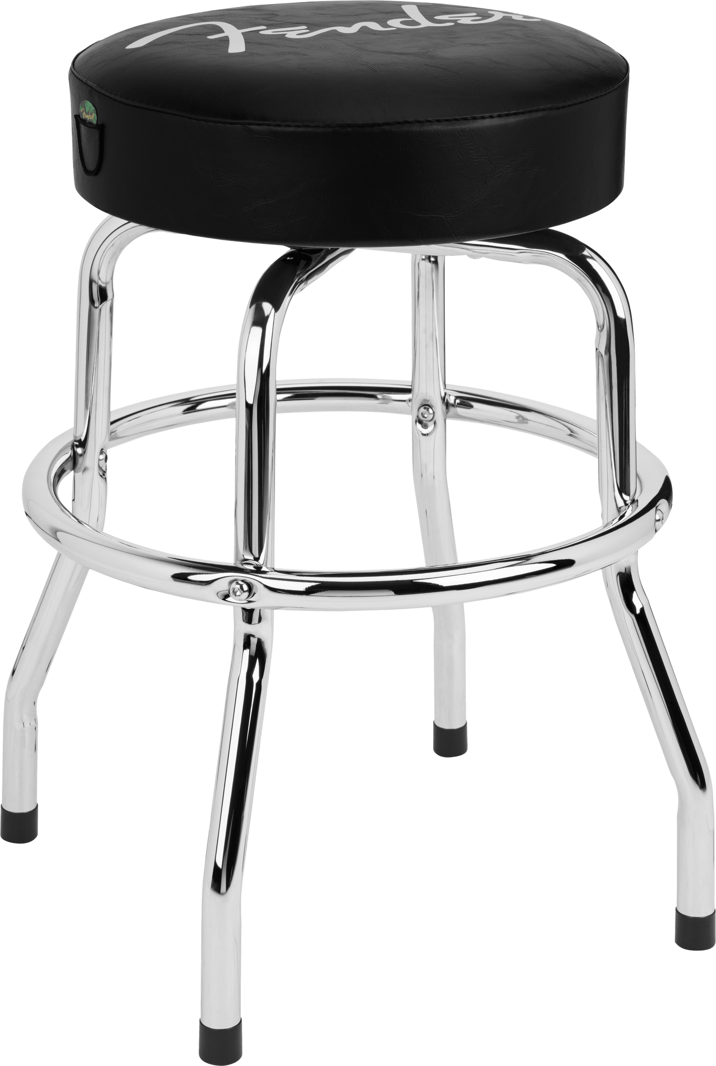 Fender® Spaghetti Logo Pick Pouch Barstool, Black and Chrome